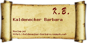 Kaldenecker Barbara névjegykártya