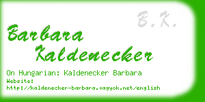 barbara kaldenecker business card